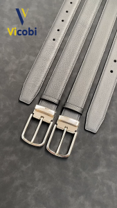 Dây thắt lưng nam da bò Vicobi TLB6 dây lưng khóa xỏ kim bản 33cm