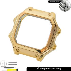 Vỏ Đồng Hồ Royale Mod 316L SS Dây Đeo Liền Khối Tương Thích Với AE1200 AE1300 WS1600 - K1 Kính Khoáng Cải Tiến