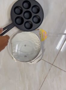 Khuôn gang làm bánh khọt 7 lỗ có tay cầm ( dùng được bếp từ)