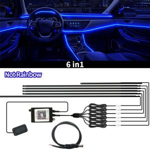 Car Ambient Lights Full Color Streamer 64 Color Universal LED Interior Hidden Acrylic Strip Symphony Atmosphere Lamp