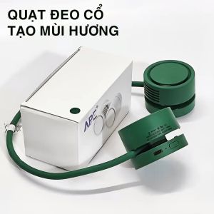 Quạt đeo cổ mini tạo mùi hương 3 chế độ quạt pin sạc 16000 mah Dùng tin dầu Để Tạo Mùi Hương dùng được 2-6 tiếng