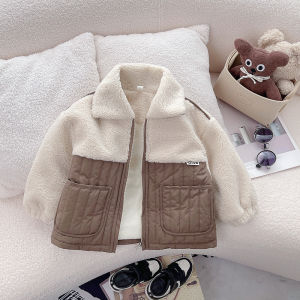 เสื้อโค้ทบุขนกำมะหยี่สำหรับเด็กผู้ชายเสื้อผ้าเด็กหนาพิเศษแบบฤดูใบไม้ร่วงและฤดูหนาวชุดฤดูหนาวเสื้อกันหนาวบุใยฝ้ายสำหรับลูกน้อยแจ็กเก็ตขนแกะสำหรับเด็กผู้ชาย