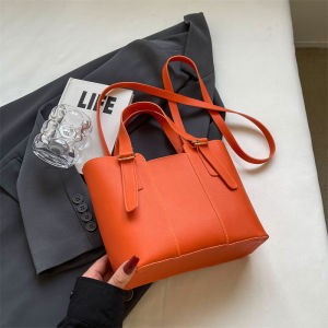 Ladies Large Capacity Commuter Tote Bag Spring 2024 Fashionable Casual Shoulder Crossbody Bag Soft PU Leather Handbag