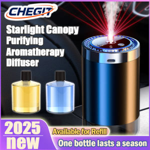 New Aroma Diffuser Smart Car Air Freshener 5 Modes Rechargeable Humidifier with Digital Display Starry Light Car Accessories