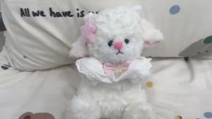 25cm Cute Cartoon Birthday Hat Princess Sheep Fluffy Simulation Lamb Plush Toy Cute Kawaii Animal Fluffty Doll Birthday Gift