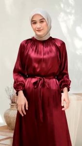 GAMIS CRADENZA SATIN SILK PREMIUM GAMIS KONDANGAN / LUNA DRESS BAHAN CRADENZA SATIN SILK PREMIUM