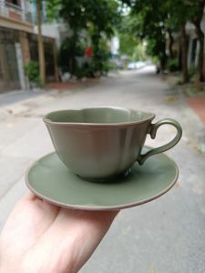 Bộ tách sứ cao cấp dùng làm tách cafe latte tách trà nóng TS05-330ml