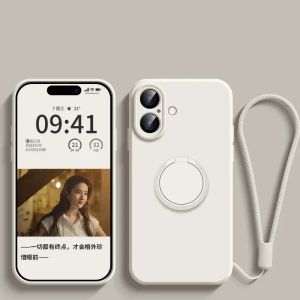 szhaiyu | Liquid Silicone Ring Stand Magnetic Case for iPhone 18 17 Air 16E 15 14 13 12 11 Pro Max 16 Plus Shockproof Soft Protectic Case