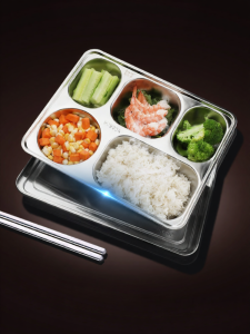 Olodo | Partitioned Stainless Steel Food Tray