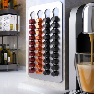 Stainless Steel Large-capacity Hanging Storage Rack Exclusive To Coffee Capsules Contains Magnetic Suction on The Back