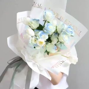 Isi 20 LEMBAR Kertas Buket Bunga Valantine LOVE IS ETERNAL Flower Wrapping Bouquet Cellophane Waterproof KB059
