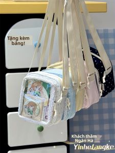 YINHEFANGKE | Túi Đeo Ngực Dạng Trong Suốt Nhẹ Nhàng Chấm Bi Nhật Bản