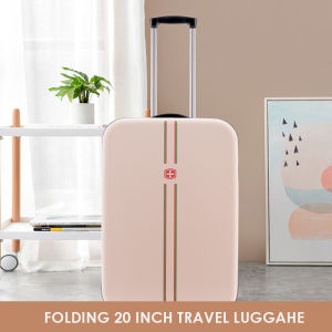 Homy 20inch/24inch Collapsible Luggage Boarding Luggage Portable Foldable Suitcase Collapsible Hard Shell Luggage Bag for Bussine Travel 360° Spiner Wheels