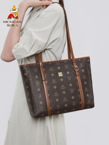 กระเป๋าผ้าใบสานขนาดใหญ่สำหรับผู้หญิง กระเป๋าสะพายไหล่แบบพิมพ์ลายลำลองสำหรับเดินทางไปทำงานในช่วงฤดูร้อนปี 2025 กระเป๋าสะพายข้างแบบลำลอง