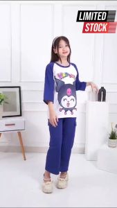 Setelan Cargo Anak Perempuan Usia 4-12 Tahun Motif Labubu