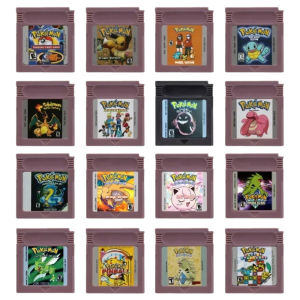Bandai | ##GBC Pokemon Series Game Cartridge Red Blue DX Prism Creepy Black Cock Pink Picross for GBC Video Game Console