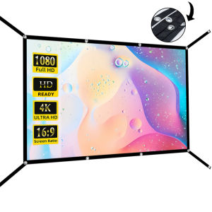 Projection screen 60-150 inches lightweight projector screen foldable and washable projection screen - Extended version