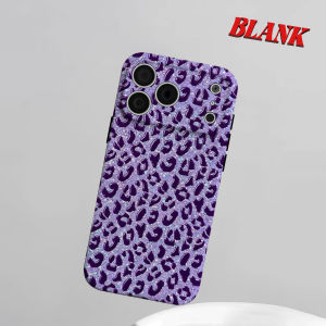 Purple Glitter Leopard Print Phone Case for iPhone 18 17 16 15 14 13 12 11 Air Pro Max Plus Double-layer Cover
