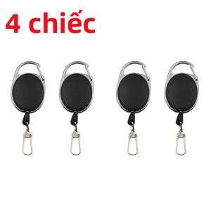 Dây Đeo Chìa Khóa Có Thể Thu Vào Kẹp Giữ Thẻ Với Lò Xo Tháo Nhanh Dành Cho Câu Cá Phụ Kiện Câu Cá Thể Thao Bằng Thép Không Gỉ