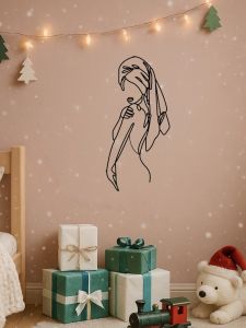CIFbuy | CIFbuy Iron Art Girl Silhouette Trang Trí Tường Bằng Kim Loại Line Art Chống Thấm Nước Quà Tặng Tại Nhà