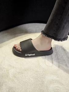 Women Fashion Platform Sandals Thick Bottom Cloud Slippers Letter Print Soft Sole Comfortable Beach Pillow Slides