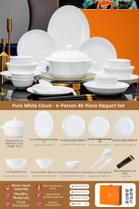 YICHEN | Elegant White Porcelain Bowl And Plate Set