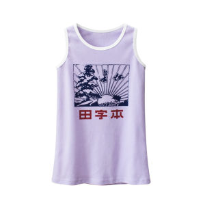 27home Girls Summer New Childrens Clothing Chinese Style Sleeveless Cotton Vest Dress Baby Midi Dress