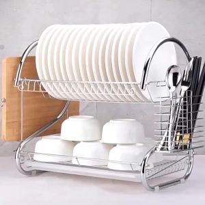 Rak Wastafel Minimalis, Rak Piring Stainless Steel, Rak Cuci Piring Dapur & Rak Penyimpanan Piring