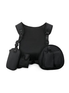 Cool Mens Fishing Vest Bag Multi-Pocket Delivery Cycling Tactical Workwear Street Style Soft Shoulder Strap Zipper Closure