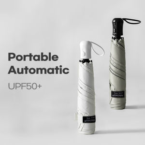 Parachase Pocket Automatic Umbrella for Women Lightweight 170g Foldable Sun Umbrella with Bag Anti UV Parasol Umbrella for Men