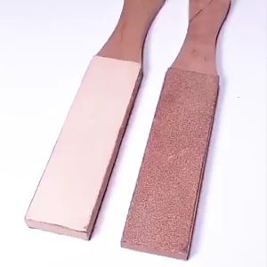 Knife Sharpener Wooden Handle Leather Sharpening Tools Strop Handmade Razors Polishing Board and Polishing Wax Leather Paste Paste Knife Grinding Compound Strop Honing Leather