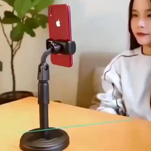 100% Good Quality Cellphone Holder Adjustable Desk Phone Stand CP Holder Mobile Stand (Black)