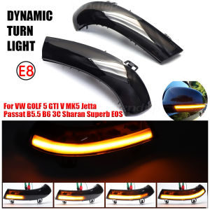2Pcs Side Rearview Mirror Dynamic LED Turn Signal Light Sequential Flowing Indicator Blinker Repeater Lamp For Volkswagen VW GOLF 5 GTI V MK5 Variant Jetta Passat B5.5 B6 3C EOS Sharan Skoda Superb