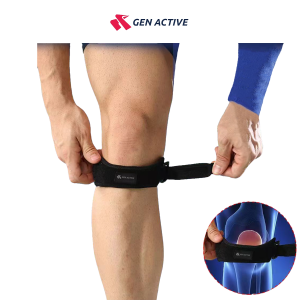 GEN ACTIVE Pelindung Bantalan Lutut Olahraga Tali Knee Support Brace Wrap Strap Pelindung Lutut