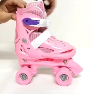 【9 in1】2026 New Kids Roller Skate Adjustable Double Rows Skates 4 Wheel With Brake Kasut roda