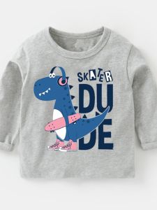 Pure Cotton Long Sleeve T-Shirt Baby Toddler Kids Base Layer Shirt Autumn Spring Childrens Wear Fashionable Girls Top