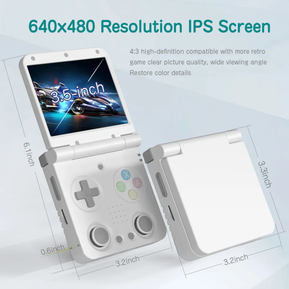 MIYOO Flip V2 Handheld Game Console 3.5''IPS Screen Retro Compact