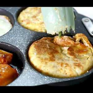 Non Stick 4 Hole Egg Pan Breakfast Burger Ham Pancake Frying Cooker Flat Bottom Kuali Telur