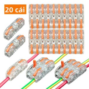 20 Chiếc/50 Chiếc Đa Năng Đầu Nối Dây 28-12 AWG Chống Cháy Trong Suốt Nhấn Phù Hợp Kết Nối Nhanh Cho Chiếu Sáng Gia Đình