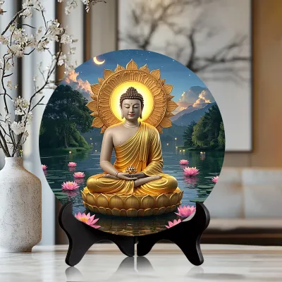 Buddha Shakyamuni Decorative Frame Living Room Entrance Decoration Ornaments Office Shop Wealth Attracting Buddha Display