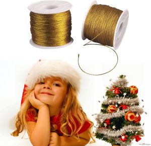 20Meters Metallic Gold Bakers Twine Spool 1mm Width for DIY Crafts Arts or Gift Wrapping
