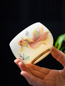 ชานมชั้นดีสไตล์จีน ชามาส์หนาป้องกันความร้อน ชามาส์เซรามิกสำหรับเล่นชาขนาดใหญ่พร้อมของขวัญ