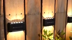 2PCS Outdoor LED Solar Wall Lights Fence Deck Pathway Lamp Waterproof Wall Washer