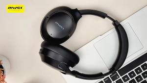 Awei AT2 ANC Wireless Bluetooth Headphone Over Ear Headset with 8 Microphones -34dB Noise Cancelling 36H Play Time Stereo Bass Sound