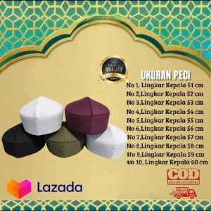 MF peci pakistan polos / kopiah haji putih / songkok al nam pria dewasa terbaru