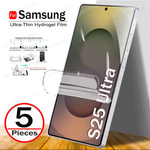 5PCS For Samsung Galaxy S25 Ultra Thin Hydrogel Film For Samsung S24 S23 S21 S20 FE Note 20 S22 Ultra S25 Plus Screen Protectors