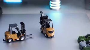 1/64 Mini Alloy Forklift Excavator RC Car APP 2.4G Remote Control Engineer Vehicle Toys for Boys Adults Childrens Day Gifts