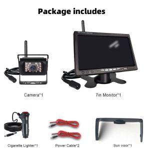 Wireless Backup Camera Rear View Cam BSD 7 Inch Monitor AHD1080P for Truck Bus RV Camper Trailer Excavator Pickup