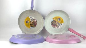 NEW MAKCOOK crepes pan 25cm pastel pinkwhite marble series / wajan walik anti lengket / panci pembuat kulit risol