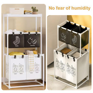 Homelements Waterproof Laundry Room Solution: 2/3 Layer Organizer & Large Capacity Hamper